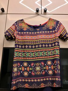 Boho Print Short Sleeve Top