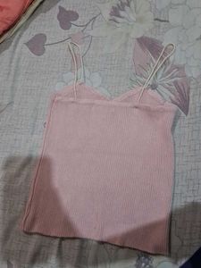 Pink Ribbed Camisole Top