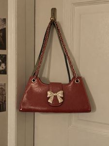 y2k vintage cherry shoulder red bow bag