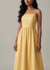 Sunny Yellow Midi Dress