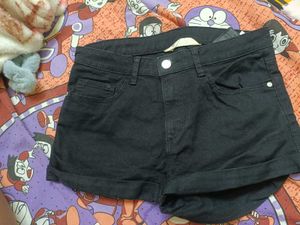 Black  Denim Shorts