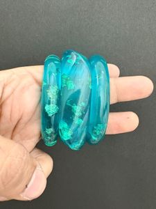 Set of 3 Red and blue Bangle Bracelets