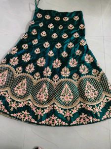 Embroidered Velvet Lehenga Choli Set