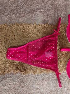 Hot Pink Polka Dot Lingerie Set