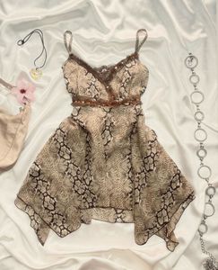 Animal Print Sleeveless Flared Top