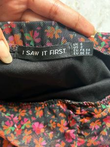 Floral Ruched Mini Skirt