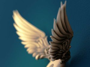 Goddess Wings Twist Hair Pin 3d printed