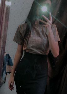 Sparkly Short Sleeve Top