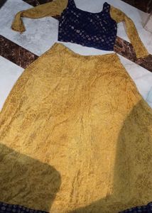 Stunning Yellow &amp; Blue Lehenga Set