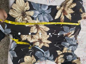 Floral Print Button-Up Top for women in xl