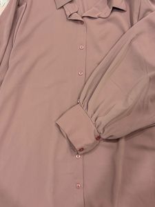 Elegant Dusty Mauve Satin Shirt