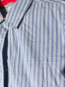 Classic Blue Striped Button-Up Shirt