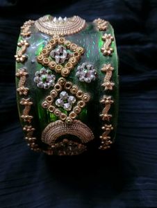Elegant Green & Gold Bangles