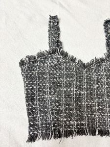 Chic Tweed Crop Top