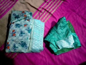 Green Floral Saree, ✨ Free shiping