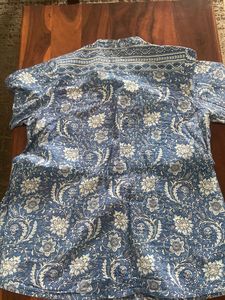Bohemian Blue Floral Tunic Top
