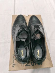 Clarks Black Leather Wingtip Brogues
