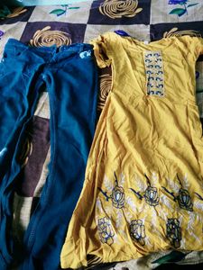 Beautiful Yellow Embroidered Kurta