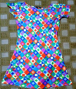 Vibrant Geometric Print A-Line Dress
