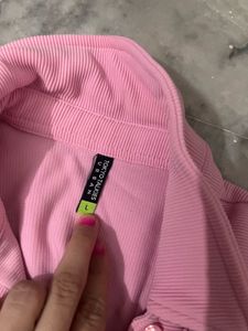 Pink Oversized Shirt &amp; Wide Leg Pants Set