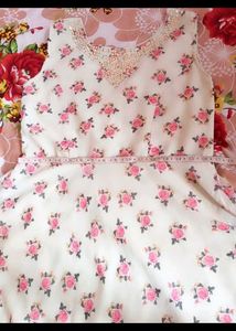 Floral Print Anarkali Gown