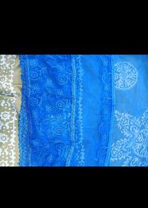 Blue Kurta with Mirror Embellishments