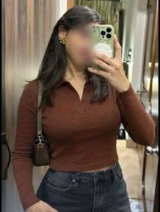 Fitted Polo Neck Crop Top – Cocoa Brown | ZUDIO