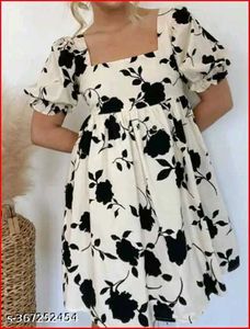 Floral Print Puff Sleeve Mini Dress