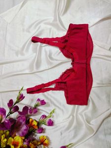 🇳🇿💫🎀Lace Trimmed Red Bra