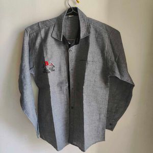 Boy's Grey Button-Up Shirt