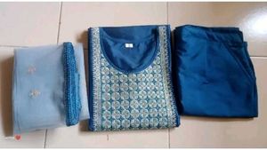 Elegant Teal Embroidered Kurta Set with Dupatta