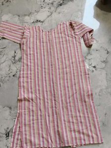 Pink Striped Cotton Kurtas