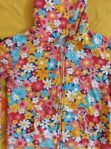 Colorful Floral Zip-Up Hoodie