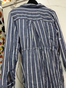 Long Blue Striped Shirt