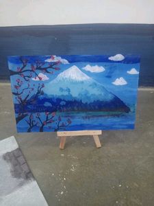 Mountain Scenery Artwork With Glass