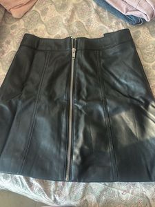 Black Faux Leather Mini Skirt