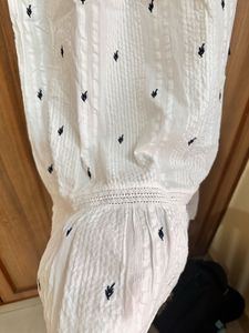 Bohemian Boutique Cotton Dress with Adjustable Dra