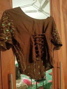 Embroidered Mirror Work Blouse
