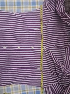 Purple Striped fitted  Button-Down Shirt