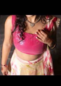 Floral Blingy Vintage Pink Lehenga Choli Set Y2k