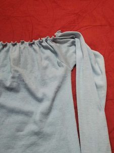 Off-Shoulder Baby Blue Top