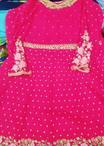 anarkali frock with pant nd dupatta