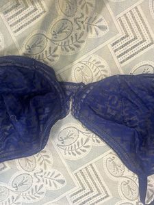 M&amp;S Sheer Blue wired Bra