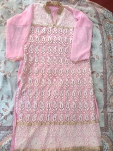 Elegant Pink Embroidered Kurta Salwar