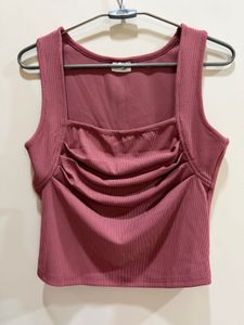 Chic Ruched Square Neck Tank Top