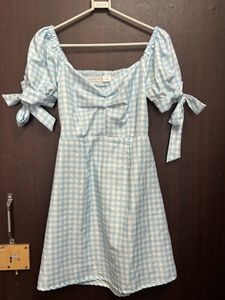 cute blue checkered dress