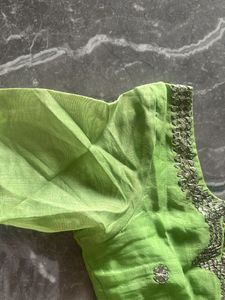 gotta Patti  Green Silk kurti