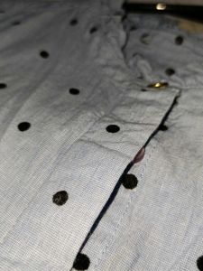 Blue Polka Dot Button-Up Blouse
