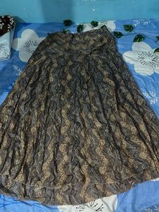 Elegant Brown Ethnic Print Skirt