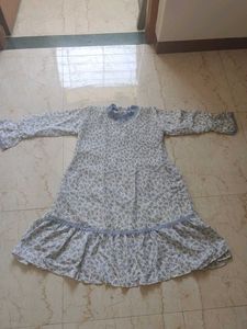 Floral Print Dress with Ruffled Hem